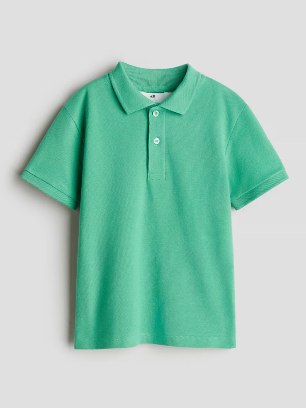 H&M, kids 100% cotton polo shirt, green size 6/7 years